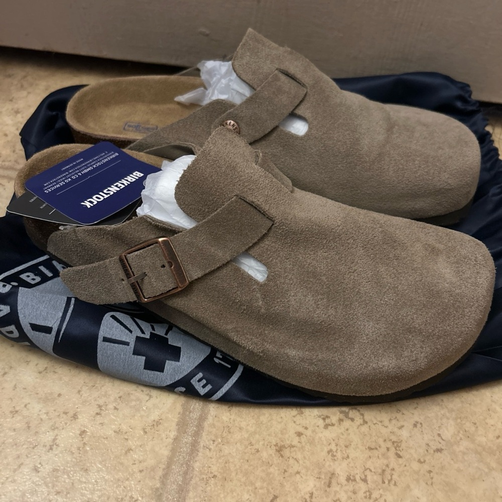 Birkenstock Men's Brown Suede Slip-Ons